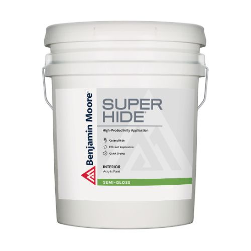 Benjamin Moore SUPER HIDE Semi-Gloss, high-hide interior paint for fast, efficient application.