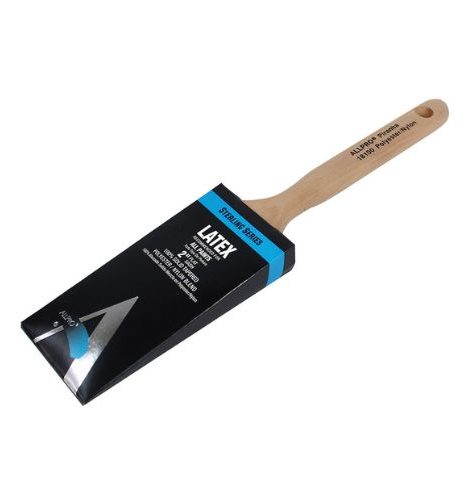 Piranha Nylon/Poly F/S angled paint brush with wooden handle and black sleeve for latex paints