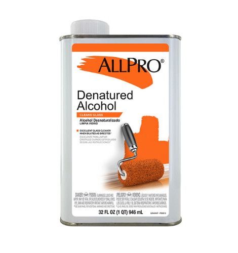 Solvents & Thinners, ALLPRO Denatured Alcohol, for cleaning glass, with roller image.