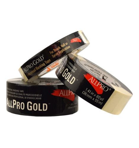 ALLPRO GOLD MASKING TAPE, rolls masking tape, in black packaging, for painting.