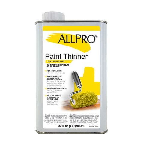 Solvents & Thinners, ALLPRO Paint Thinner, for diluting oil-based paints, with roller image.