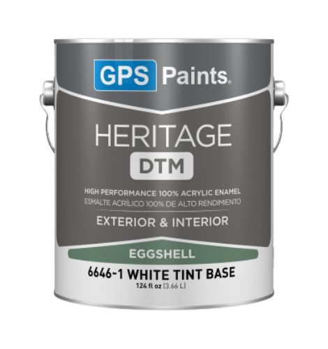 GPS Paints Heritage DTM eggshell paint can, 100% acrylic enamel for interior and exterior metal surface protection